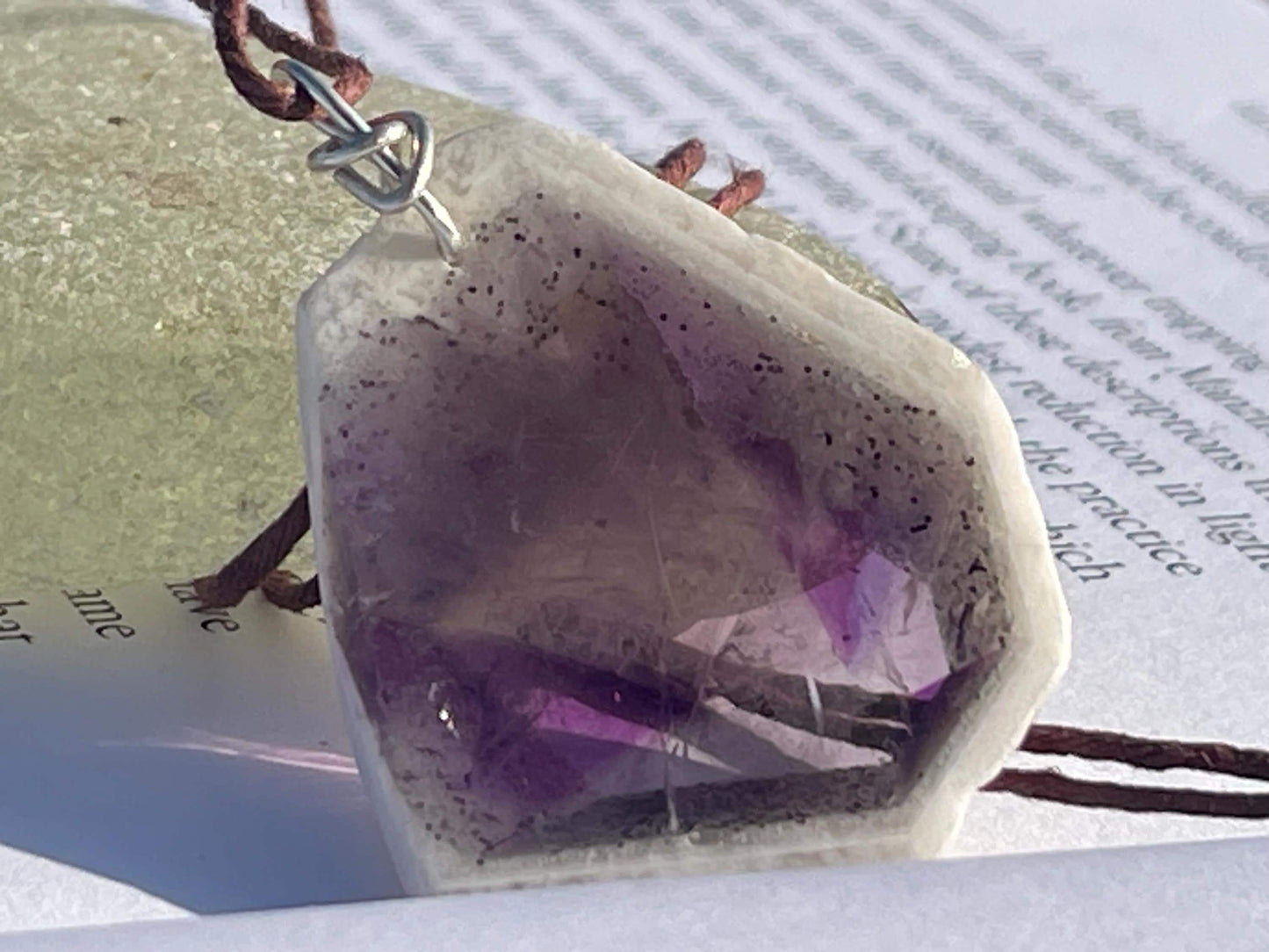 Amethyst pendant, amethyst necklace, amethyst jewellery, gift for him, boho handmade necklace,  romantic gift for her, ethical jewellery