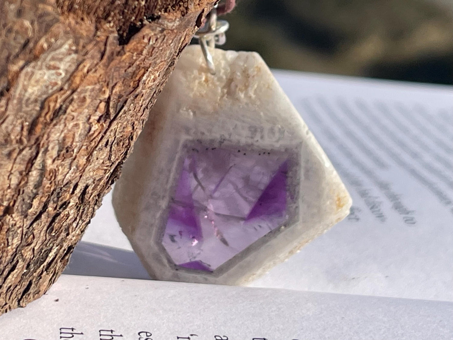 Amethyst pendant, amethyst necklace, amethyst jewellery, gift for him, boho handmade necklace,  romantic gift for her, ethical jewellery