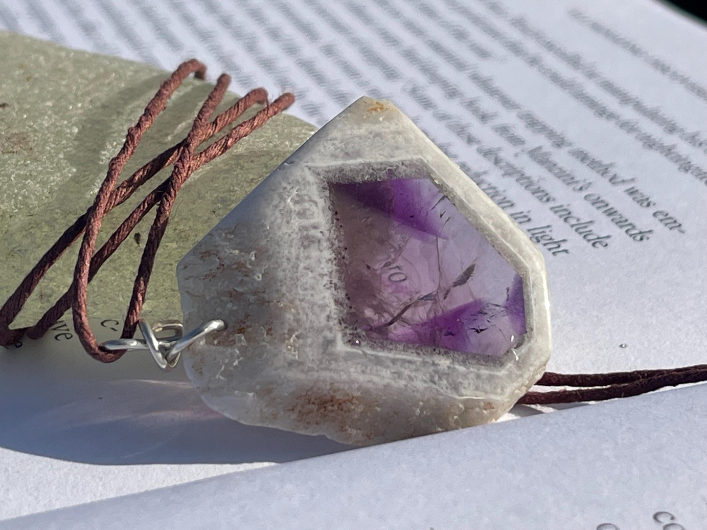 Amethyst pendant, amethyst necklace, amethyst jewellery, gift for him, boho handmade necklace,  romantic gift for her, ethical jewellery
