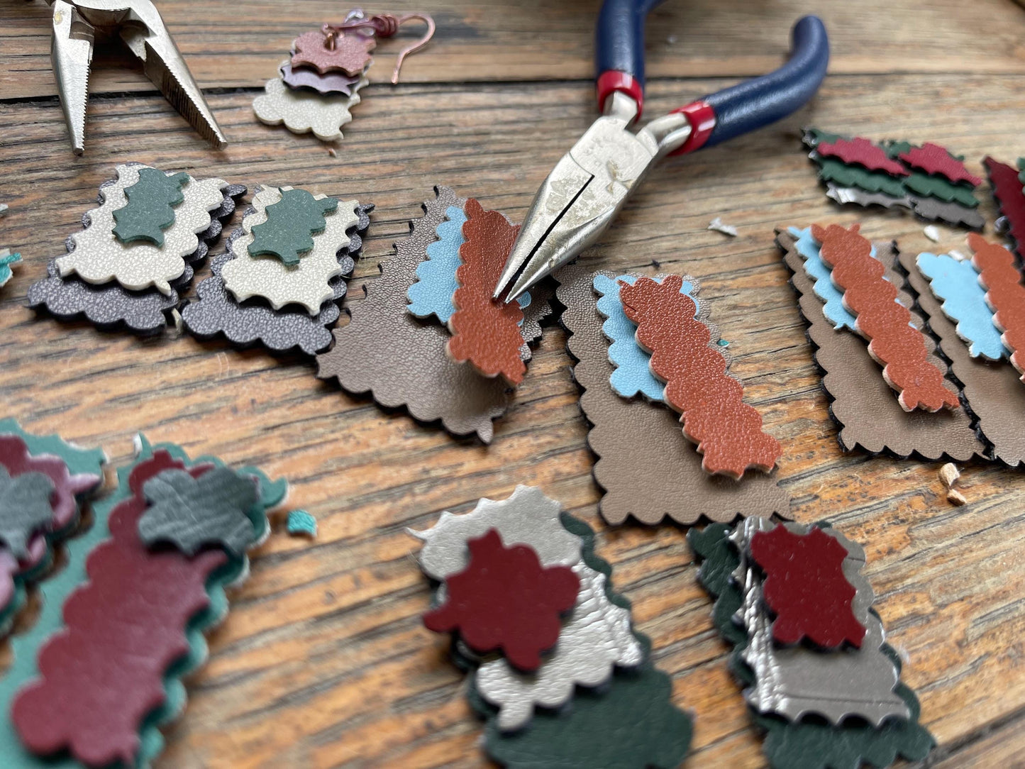 Eco friendly earrings made with sustainable cactus leather. Cruelty free, ethical, sustainable earrings. Eco friendly jewellery.