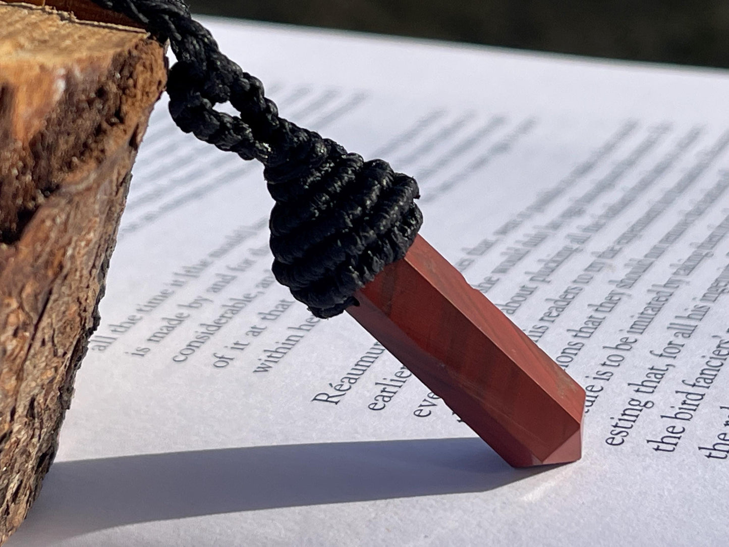 Stunning macrame jasper necklace on an adjustable cord. Handmade gemstone necklace, boho jewellery. Macrame jewellery. Unique necklace.