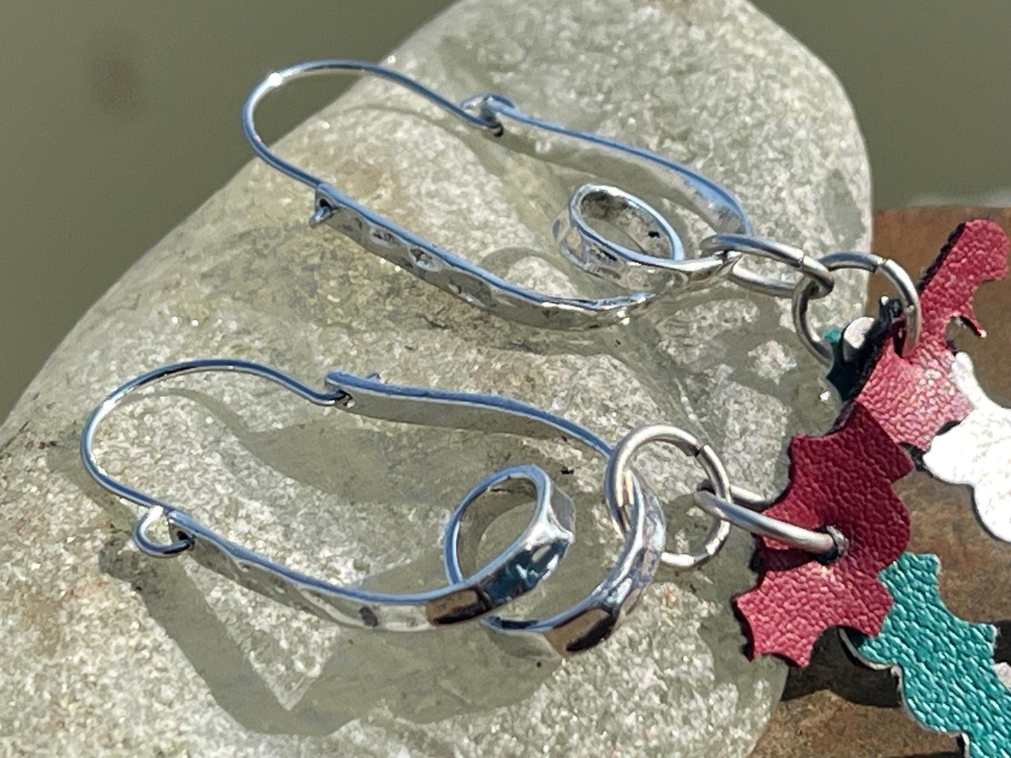 Eco friendly earrings made with sustainable cactus leather. Cruelty free, ethical, sustainable earrings. Eco friendly jewellery.