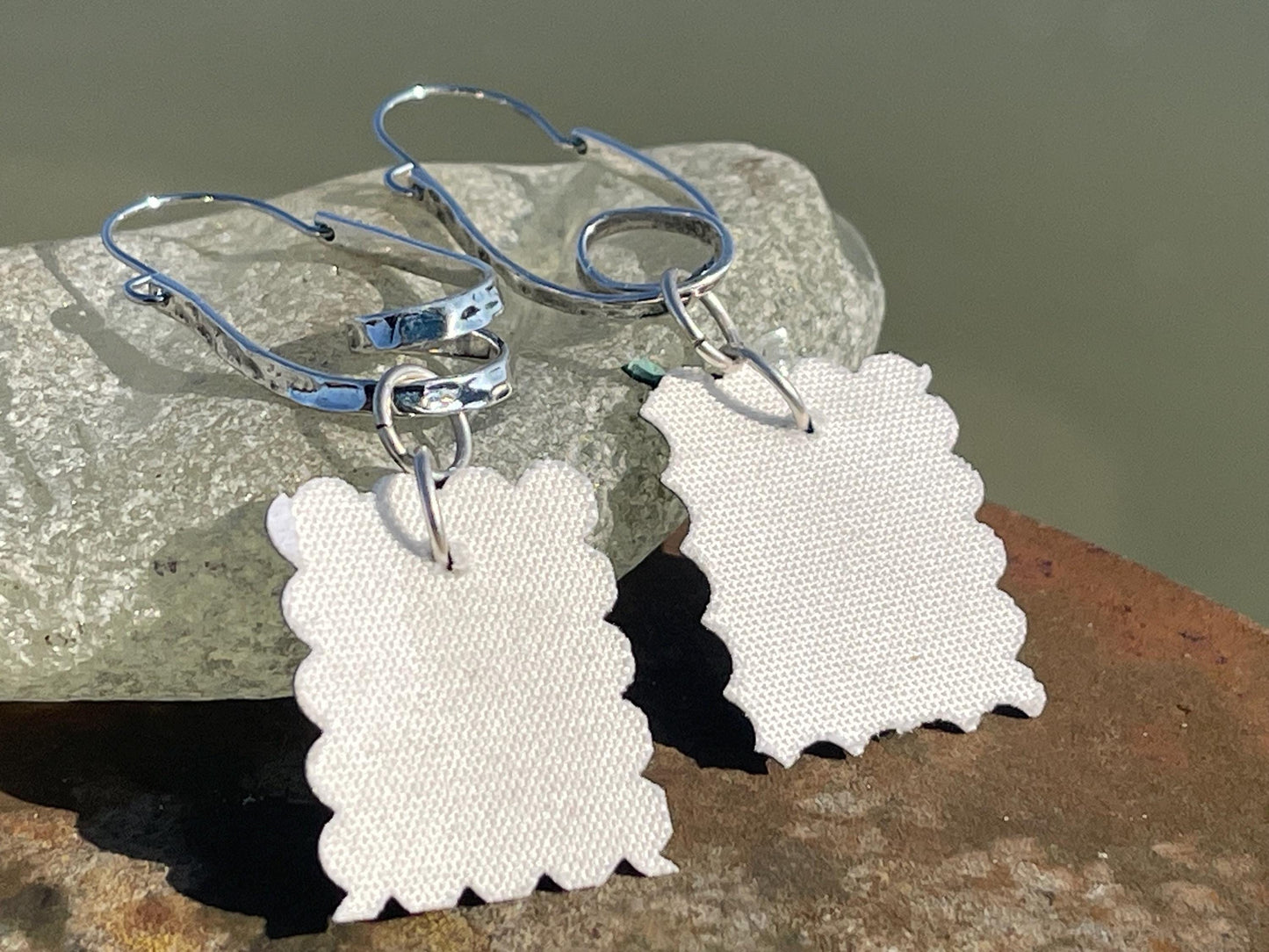 Eco friendly earrings made with sustainable cactus leather. Cruelty free, ethical, sustainable earrings. Eco friendly jewellery.