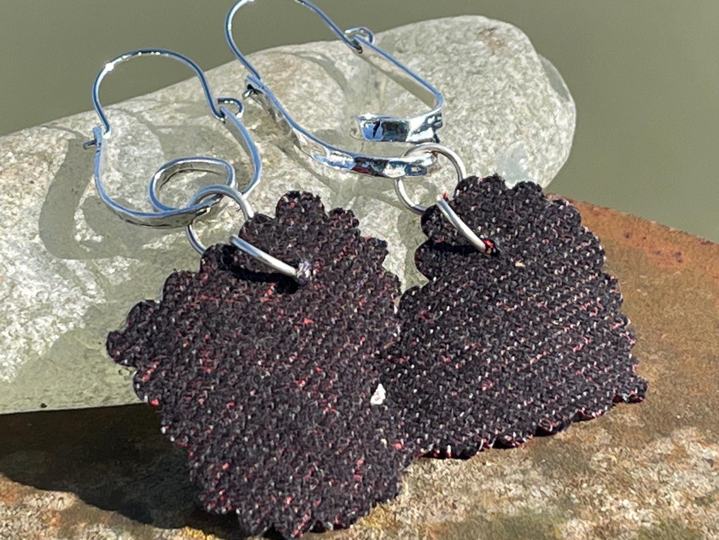 Eco friendly earrings made with sustainable cactus leather. Cruelty free, ethical, sustainable earrings. Eco friendly jewellery.