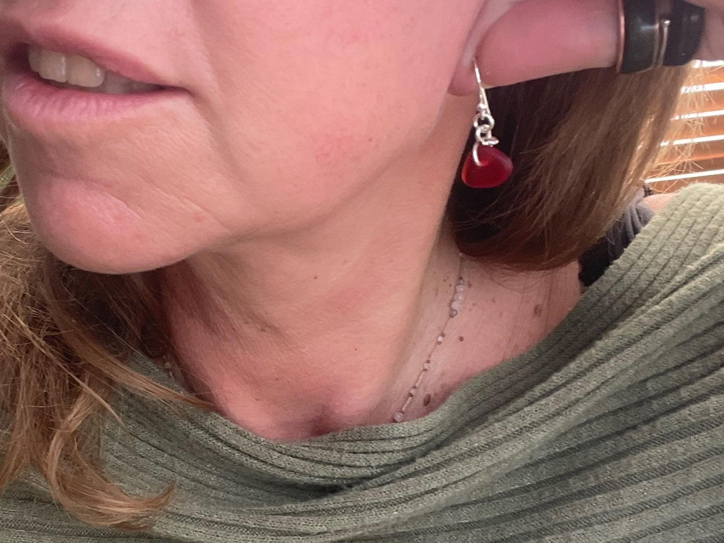 Sustainable jewellery. Eco friendly jewellery. Red sea glass earrings, ethical jewellery, handmade sea glass jewellery, ethical jewelry