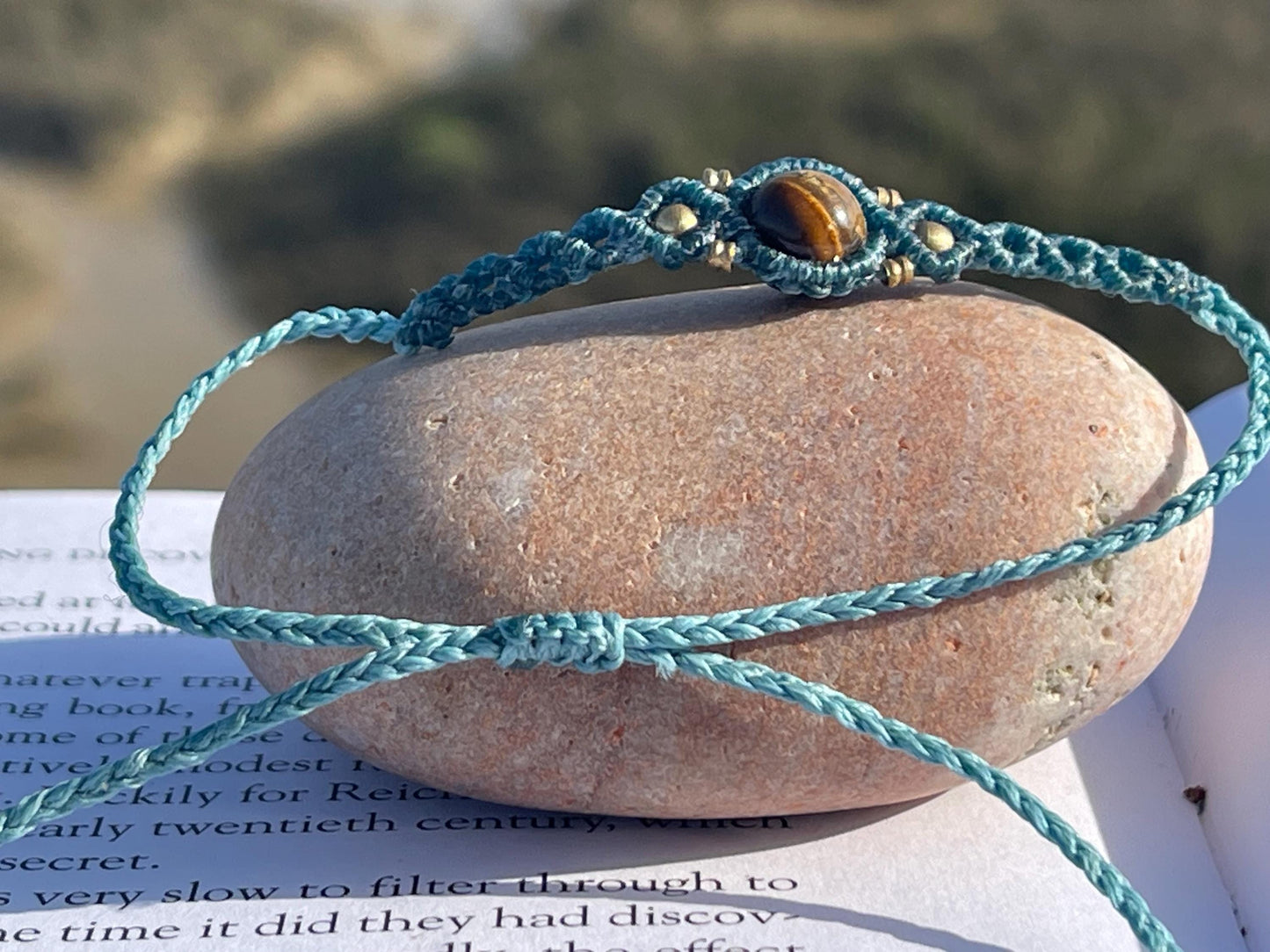 Stunning macrame wrapped tigers eye gemstone  bracelet, ethical jewellery, unusual jewellery, macrame jewellery. Macrame bracelet. Boho.