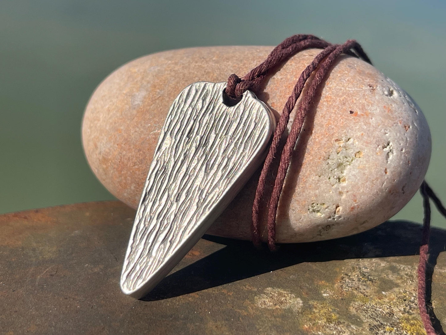 Red seaweed necklace. Perfect for beach lovers.  Handcrafted ethical jewellery, handmade necklace, boho jewellery, handmade unusual necklace