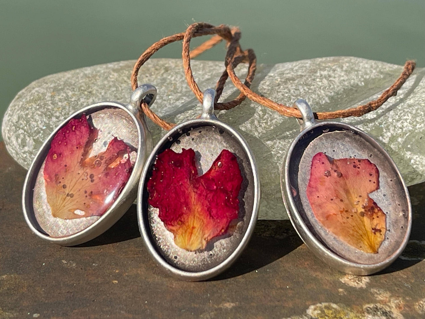 Rose necklace, flower necklace, romantic gift for her, boho necklace, rose pendant, handmade jewellery, handmade necklace, gift for gardener