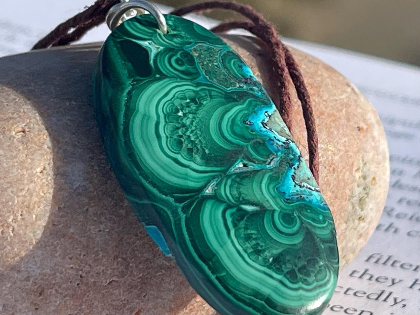Chrysocolla Malachite necklace, ethical jewellery, bohemian necklace, unusual jewellery, malachite pendant, blue gemstone necklace