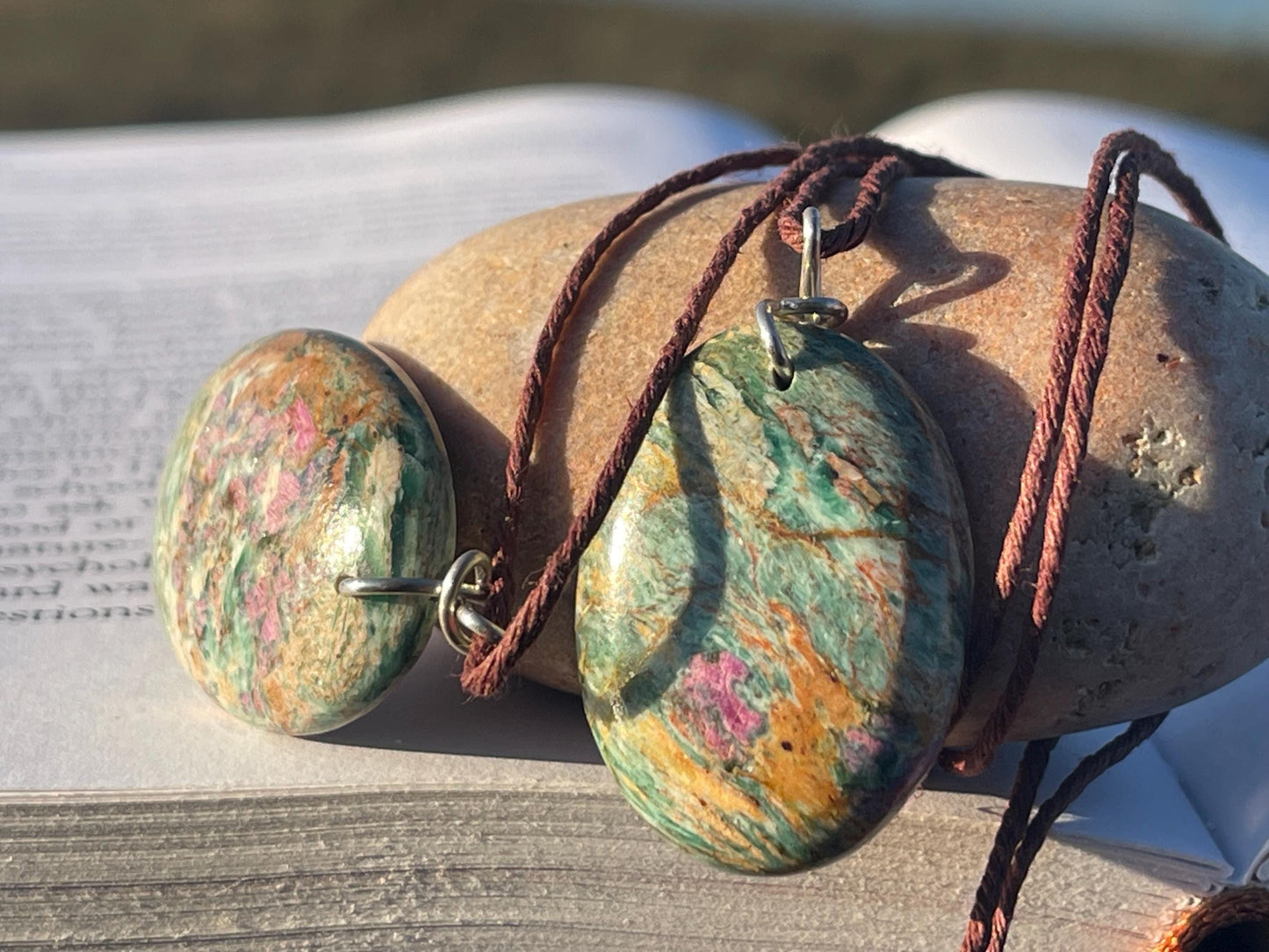 Ruby Fushsite necklace. Handmade necklace, gift for her, gift for him, unusual necklace, unique jewellery, ethical gift, ethical jewellery