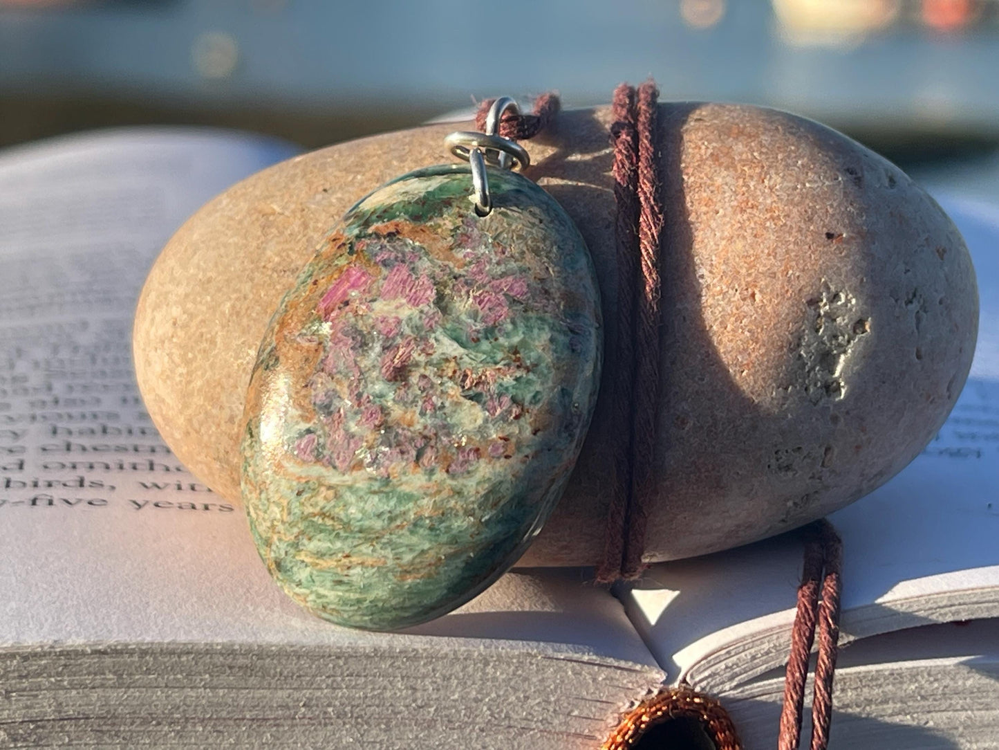 Ruby Fushsite necklace. Handmade necklace, gift for her, gift for him, unusual necklace, unique jewellery, ethical gift, ethical jewellery