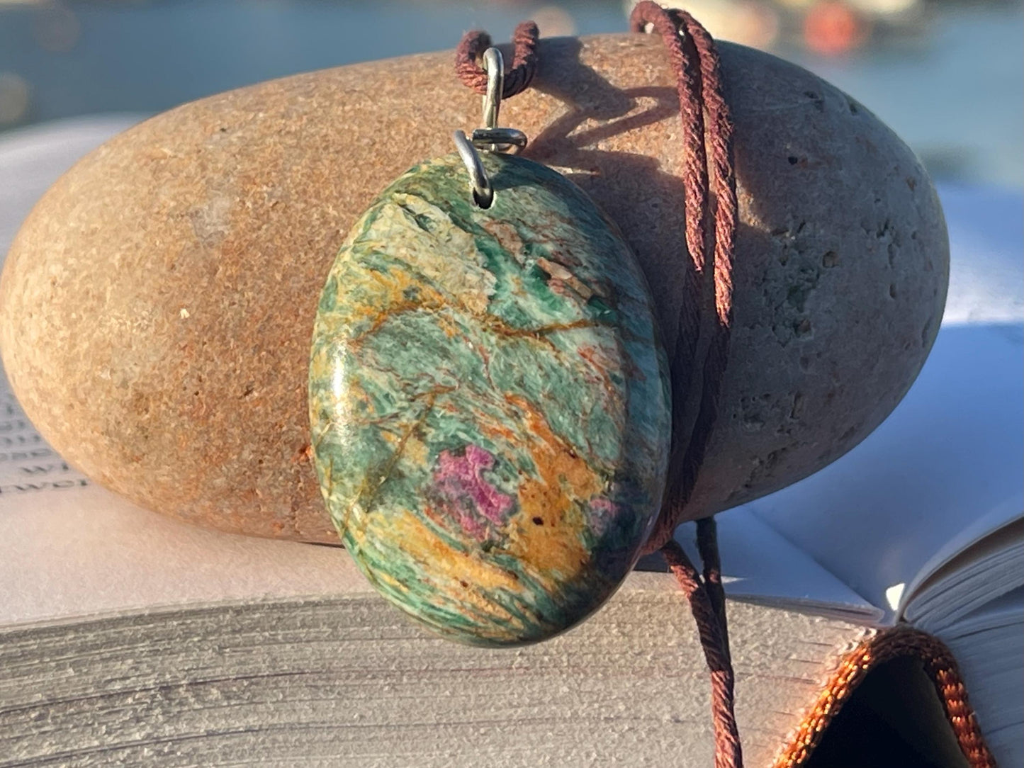 Ruby Fushsite necklace. Handmade necklace, gift for her, gift for him, unusual necklace, unique jewellery, ethical gift, ethical jewellery