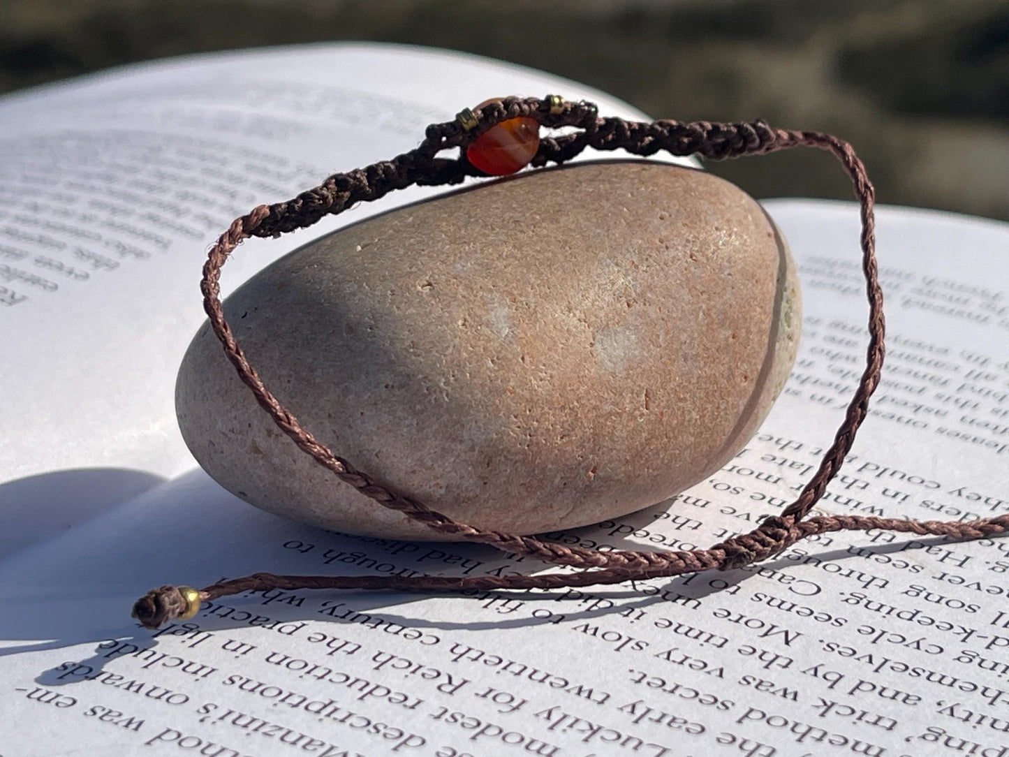 Stunning macrame wrapped carnelian gemstone  bracelet, ethical jewellery, unusual jewellery, macrame jewellery. Orange macrame bracelet.