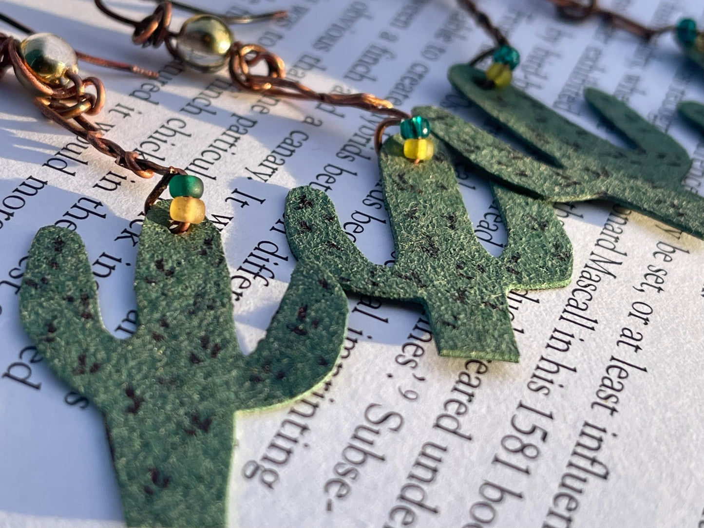 Eco friendly earrings made with sustainable cactus leather. Cruelty free, ethical, sustainable earrings. Eco friendly jewellery.