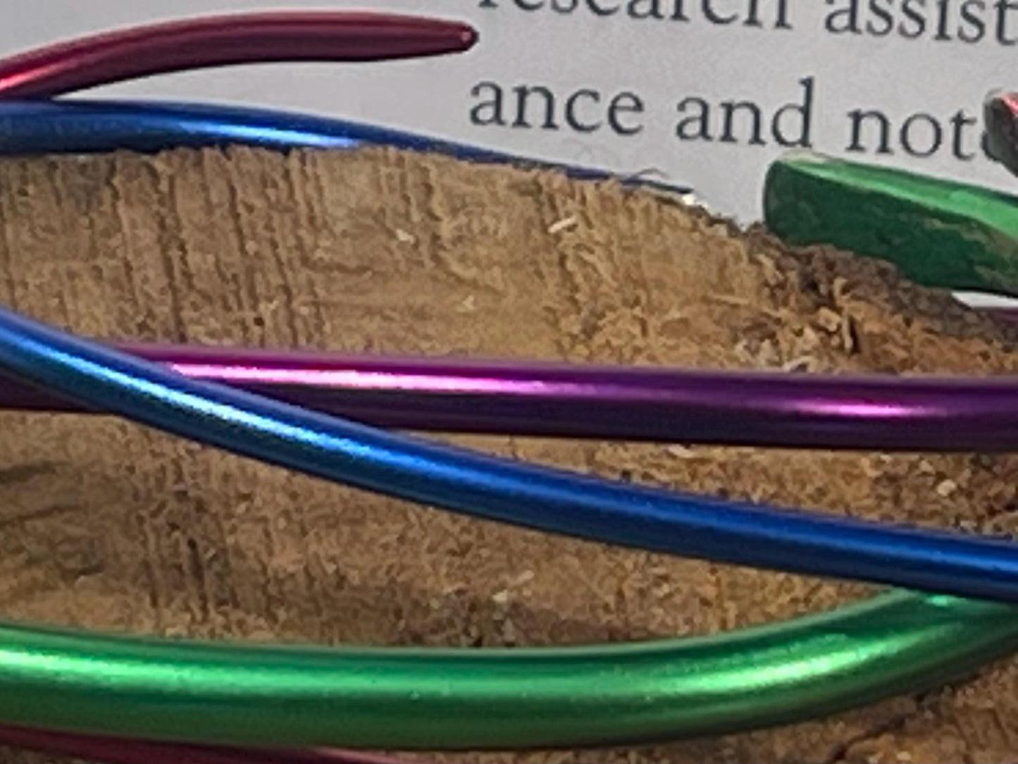 SET OF 4 Knitting needle stacker bracelets. Unusual gifts. Eco friendly bracelets. Eco friendly jewellery. Ethical handmade bracelets