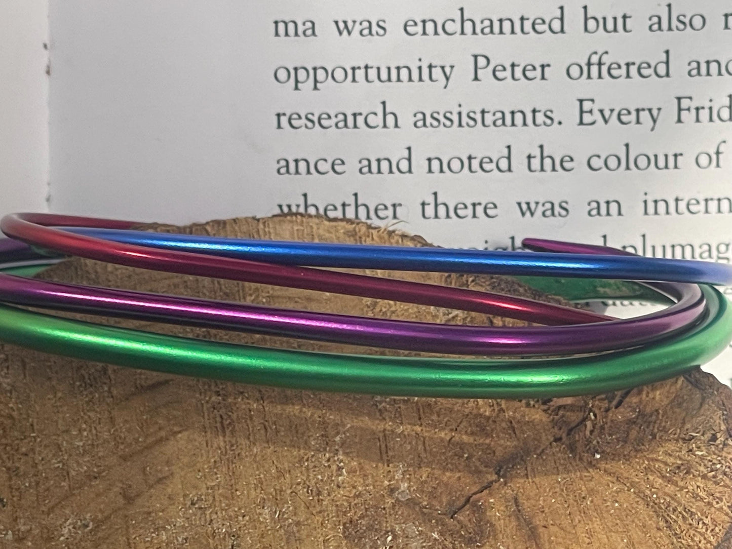 SET OF 4 Knitting needle stacker bracelets. Unusual gifts. Eco friendly bracelets. Eco friendly jewellery. Ethical handmade bracelets