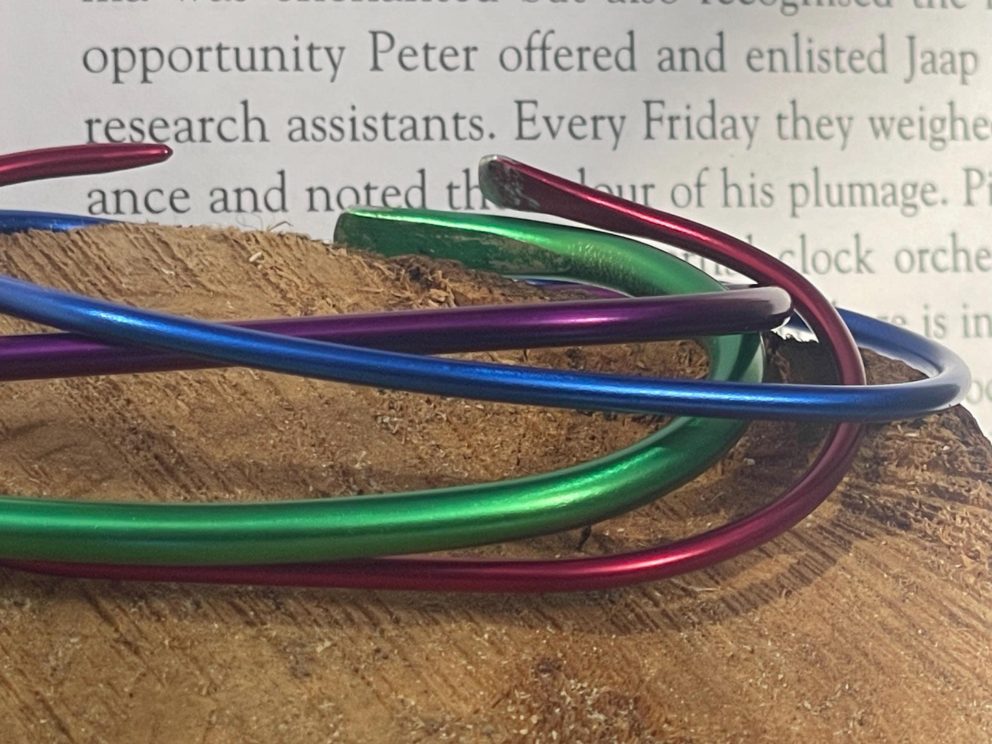 SET OF 4 Knitting needle stacker bracelets. Unusual gifts. Eco friendly bracelets. Eco friendly jewellery. Ethical handmade bracelets