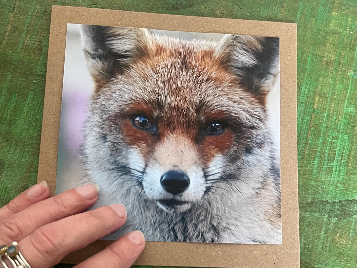 Fox card, recycled card, nature card, birthday card. Eco friendly gift card. Handmade card, gift for fox lower, homemade English animal card