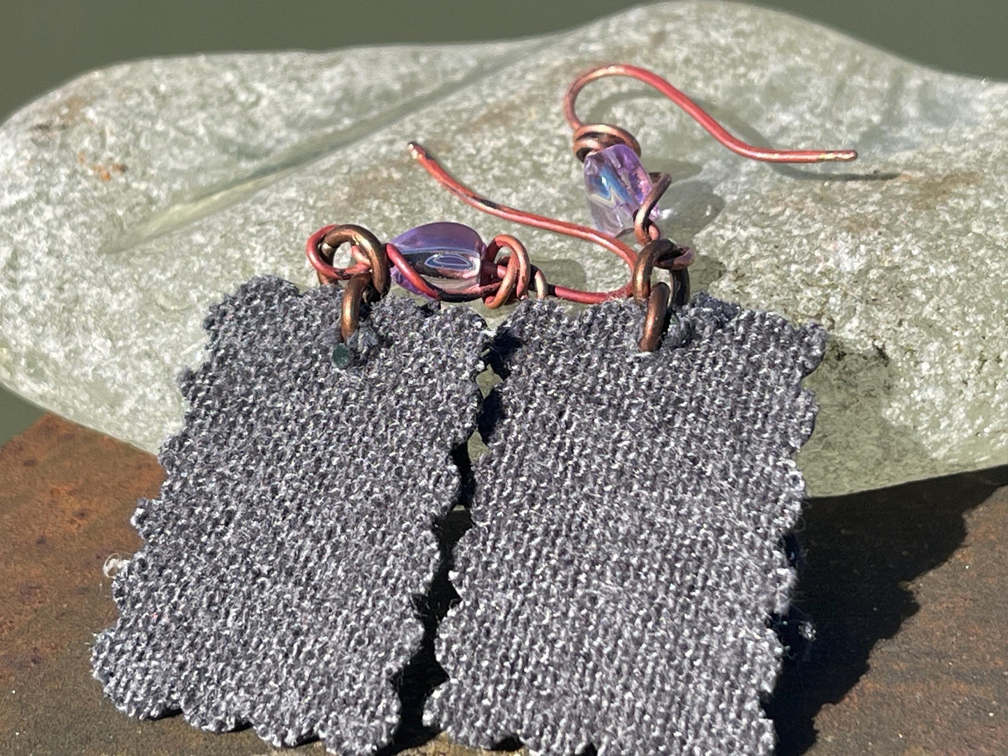 Eco friendly earrings made with sustainable cactus leather. Cruelty free, ethical, sustainable earrings. Eco friendly jewellery.