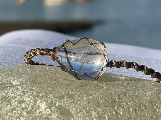 Stunning rutile bracelet, ethical jewellery, unusual jewellery. Rutile jewellery. Unusual macrame bracelet. Boho jewellery. Boho.