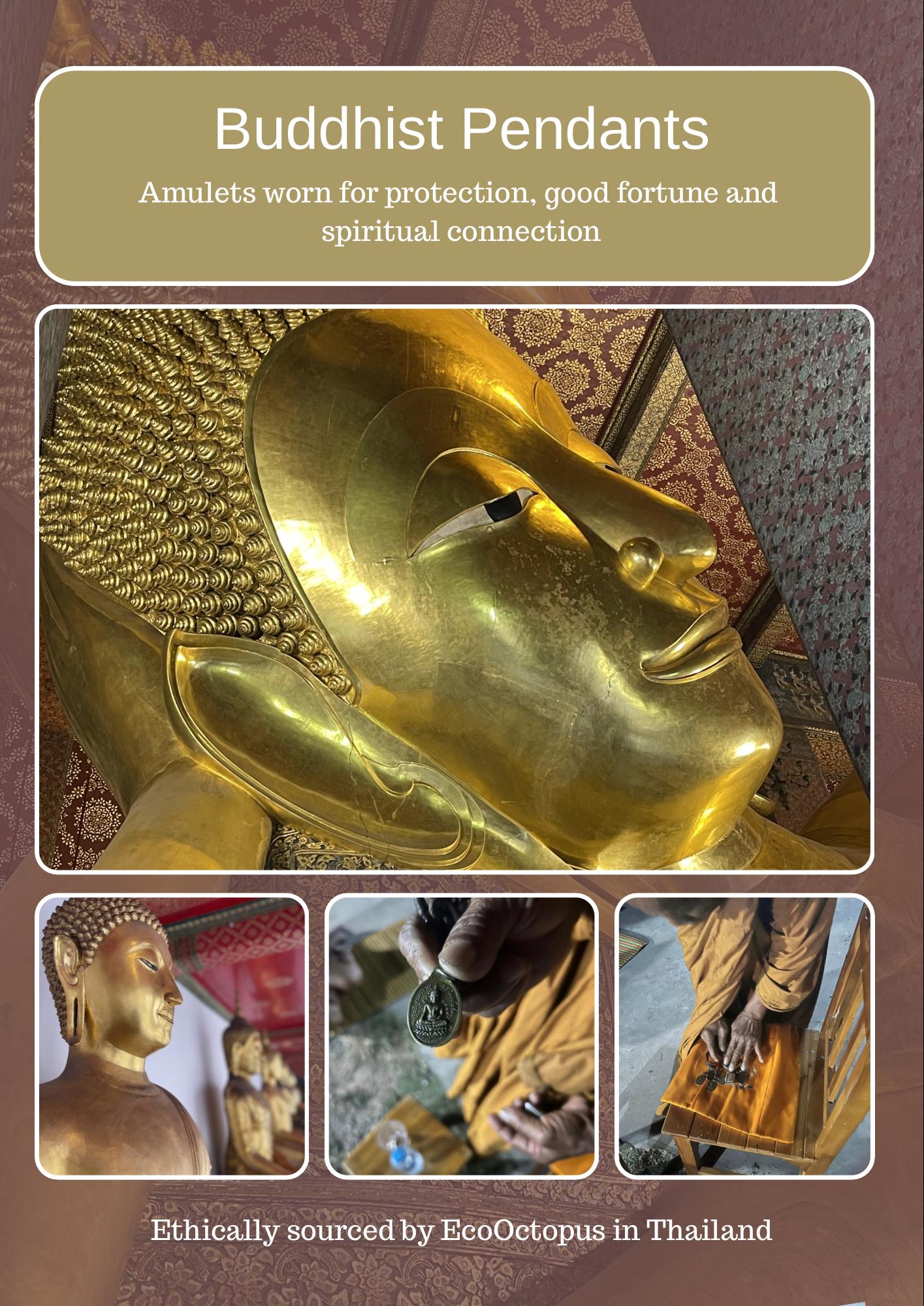 Vintage Thai Buddhist pendant. Antique Buddhist pendant. Thai amulet. Buddha necklace. Buddha jewellery. Yoga jewellery. Vintage necklaces.