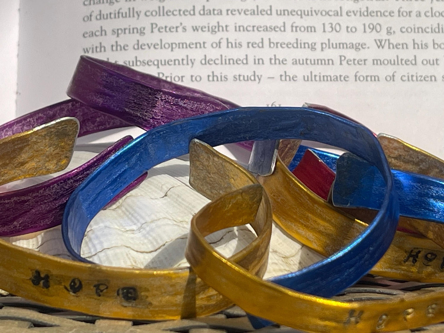 Knitting needle bracelets. Gifts for knitters. Peace bracelets, hope bracelets. Eco friendly bracelets. Eco friendly jewellery. Ethical gift