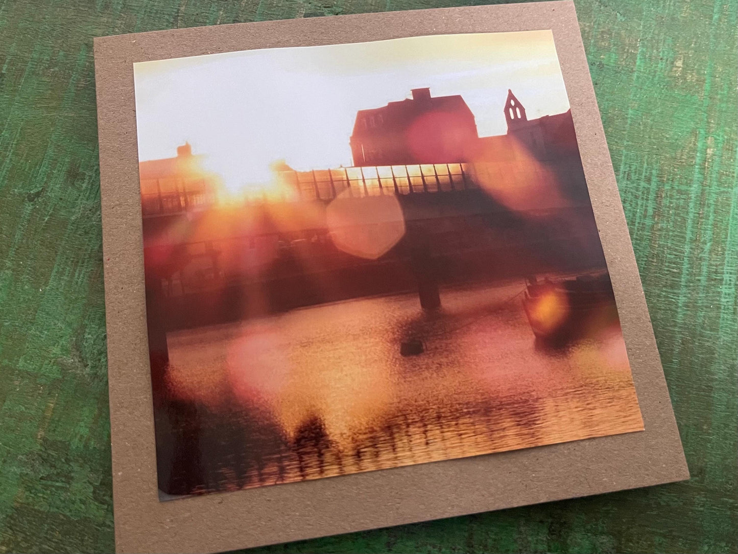 Sunset photo card. Handmade card, recycled card, seaside card, beach card, birthday card, eco friendly cards, eco card, recycled card