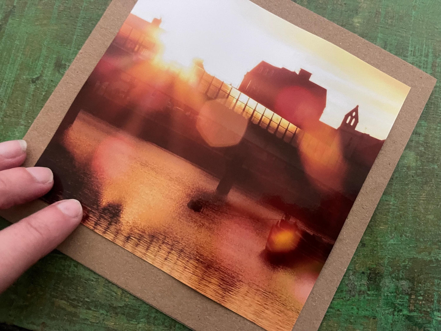 Sunset photo card. Handmade card, recycled card, seaside card, beach card, birthday card, eco friendly cards, eco card, recycled card