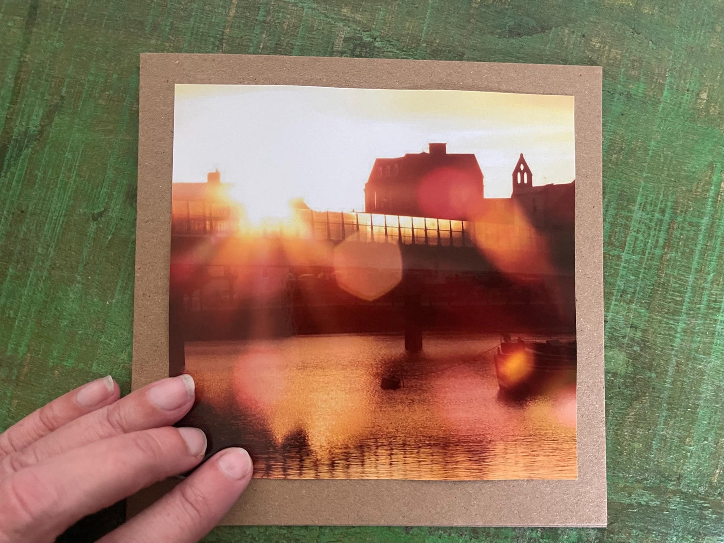 Sunset photo card. Handmade card, recycled card, seaside card, beach card, birthday card, eco friendly cards, eco card, recycled card