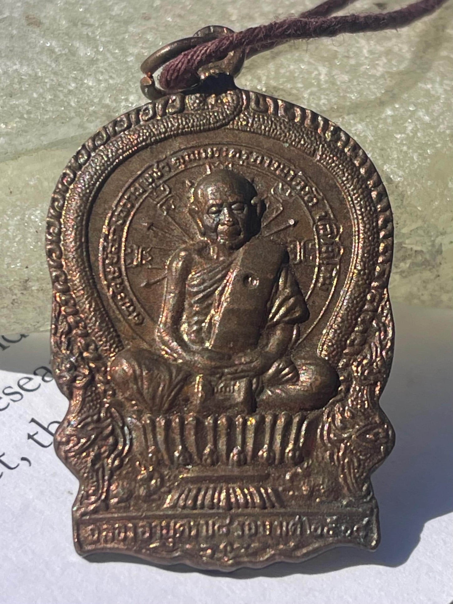 Vintage Thai Buddhist pendant. Antique Buddhist pendant. Thai amulet. Buddha necklace. Buddha jewellery. Yoga jewellery. Vintage necklaces.
