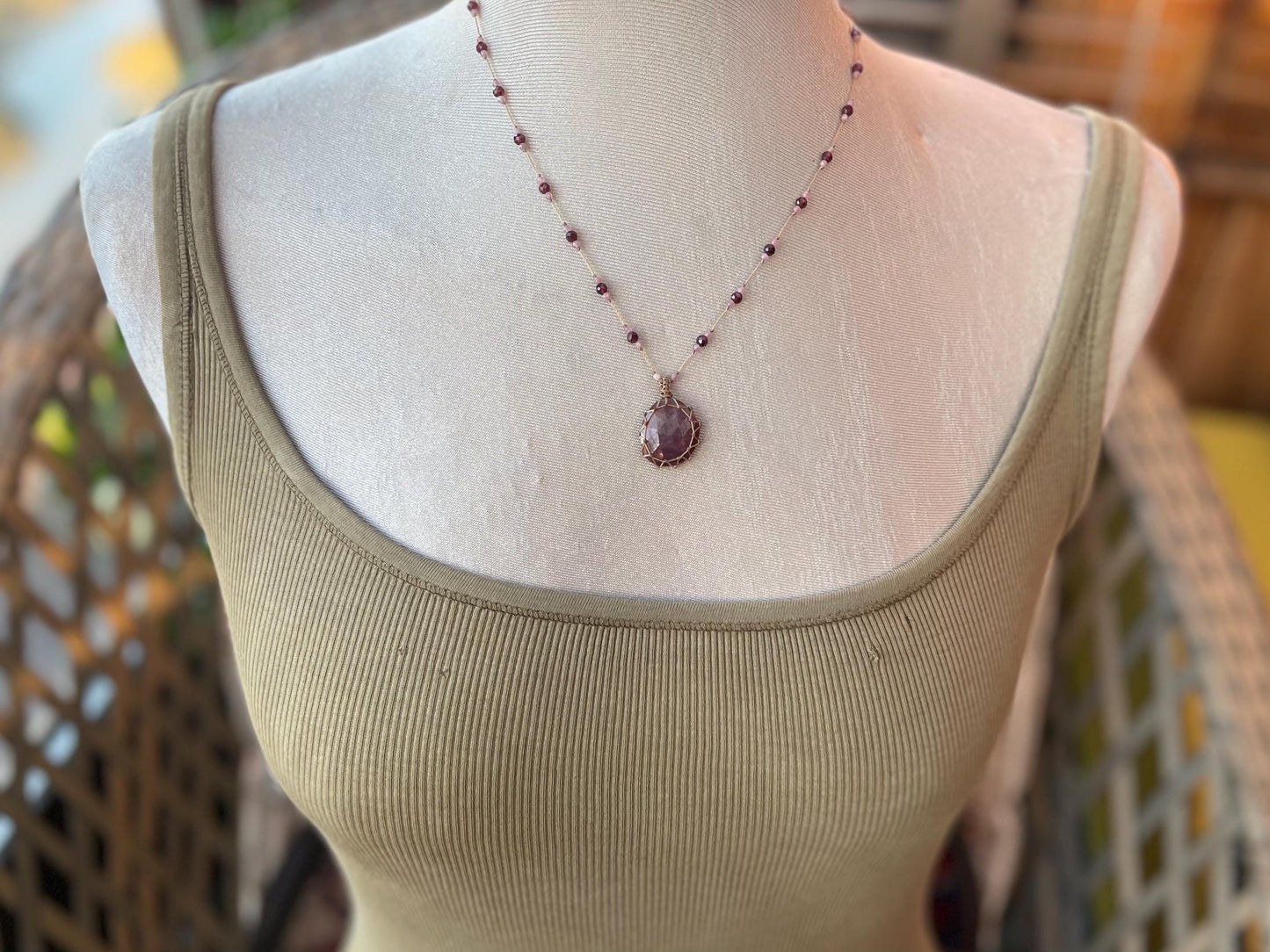 Stunning purple amethyst necklace. Purple macrame pendant. Handmade gemstone necklace, boho jewellery. Macrame jewellery. Unique jewellery.