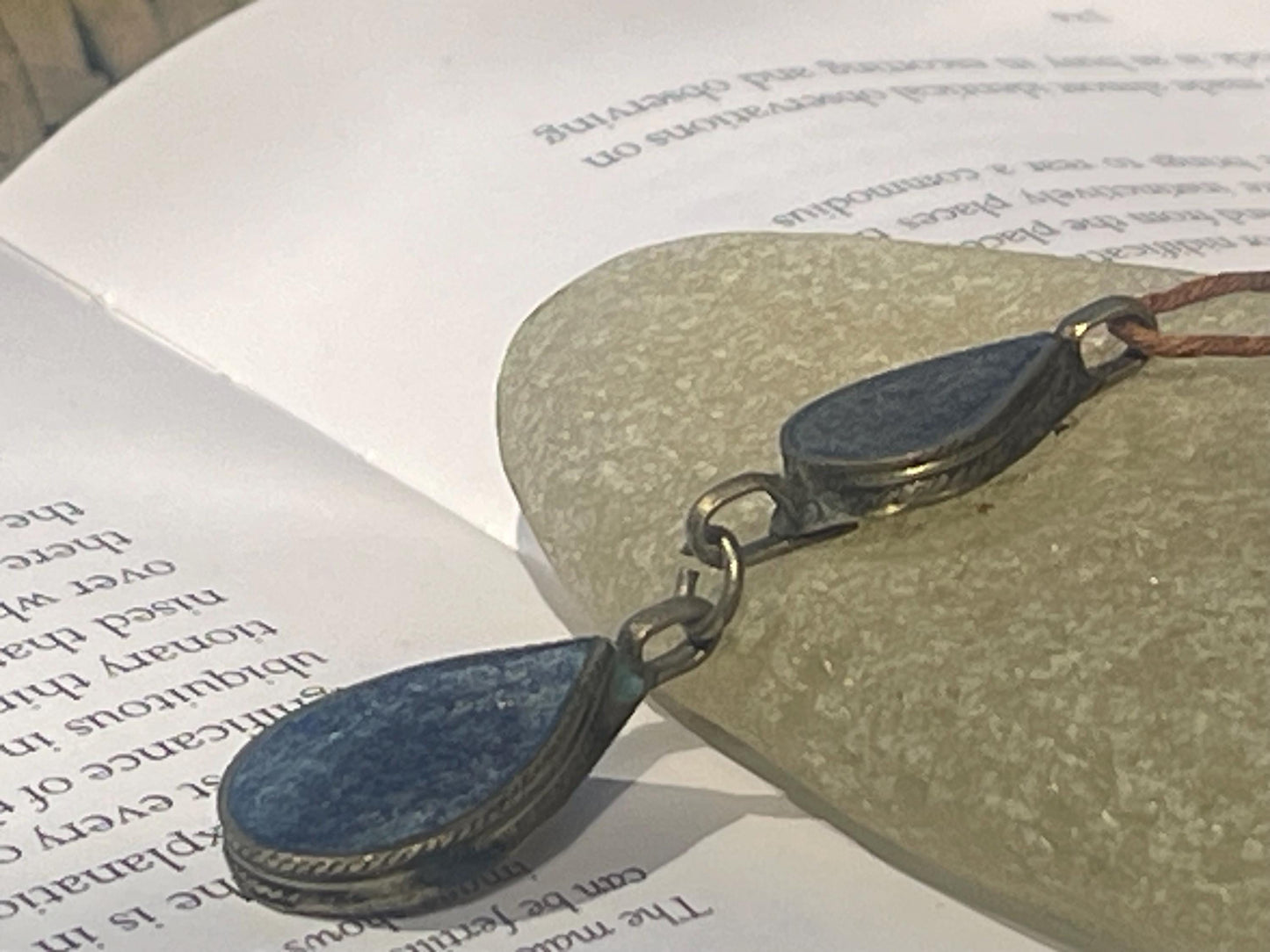 Gypsy jewellery, lapis teardrop necklace, lapis necklace, vintage jewellery, ethical jewellery, unusual lapis pendant. Eco friendly necklace