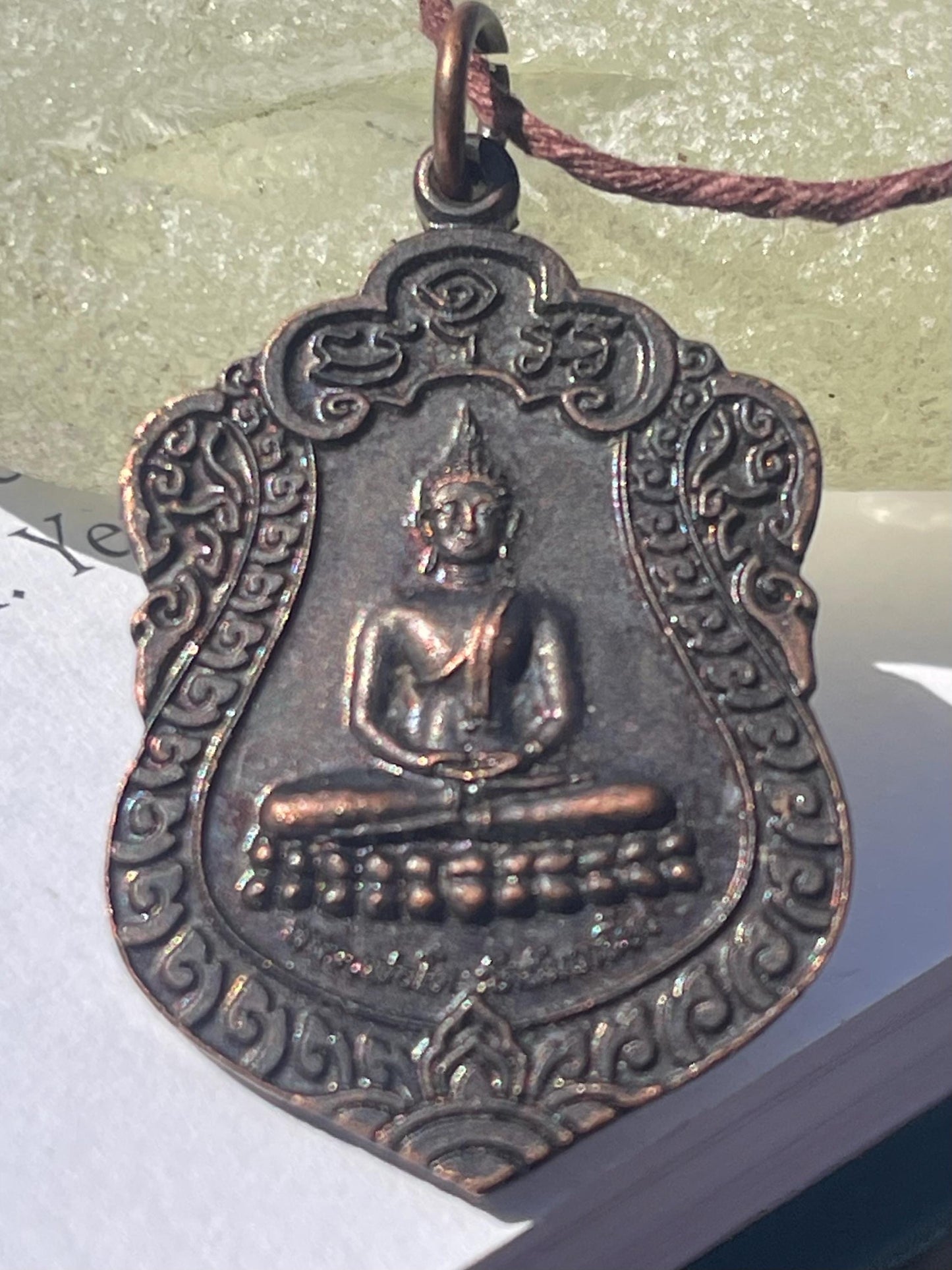 Vintage Thai Buddhist pendant. Antique Buddhist pendant. Thai amulet. Buddha necklace. Buddha jewellery. Yoga jewellery. Vintage necklaces.