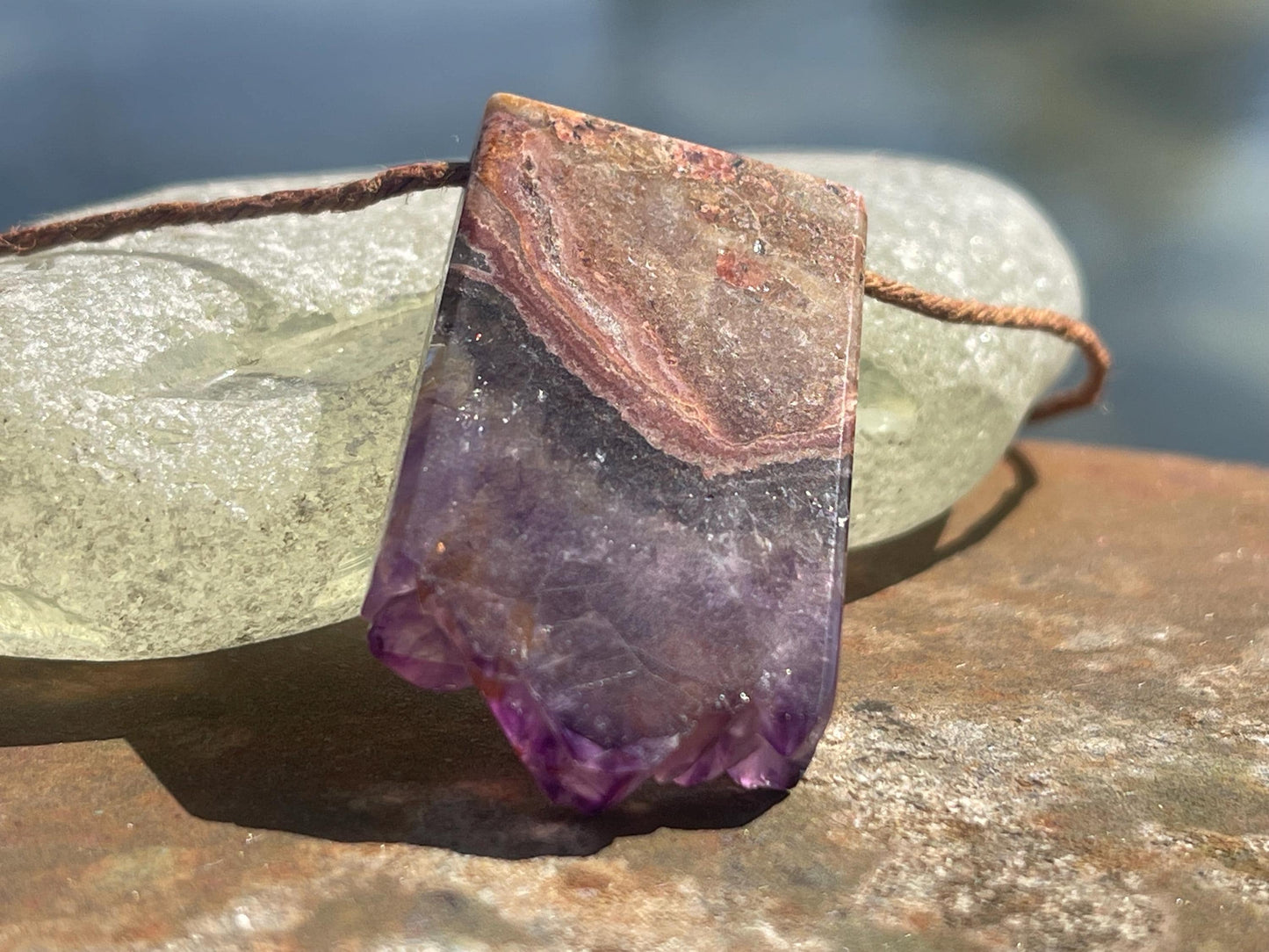 Amethyst pendant, amethyst necklace, amethyst jewellery, gift for him, boho handmade necklace,  romantic gift for her, ethical jewellery