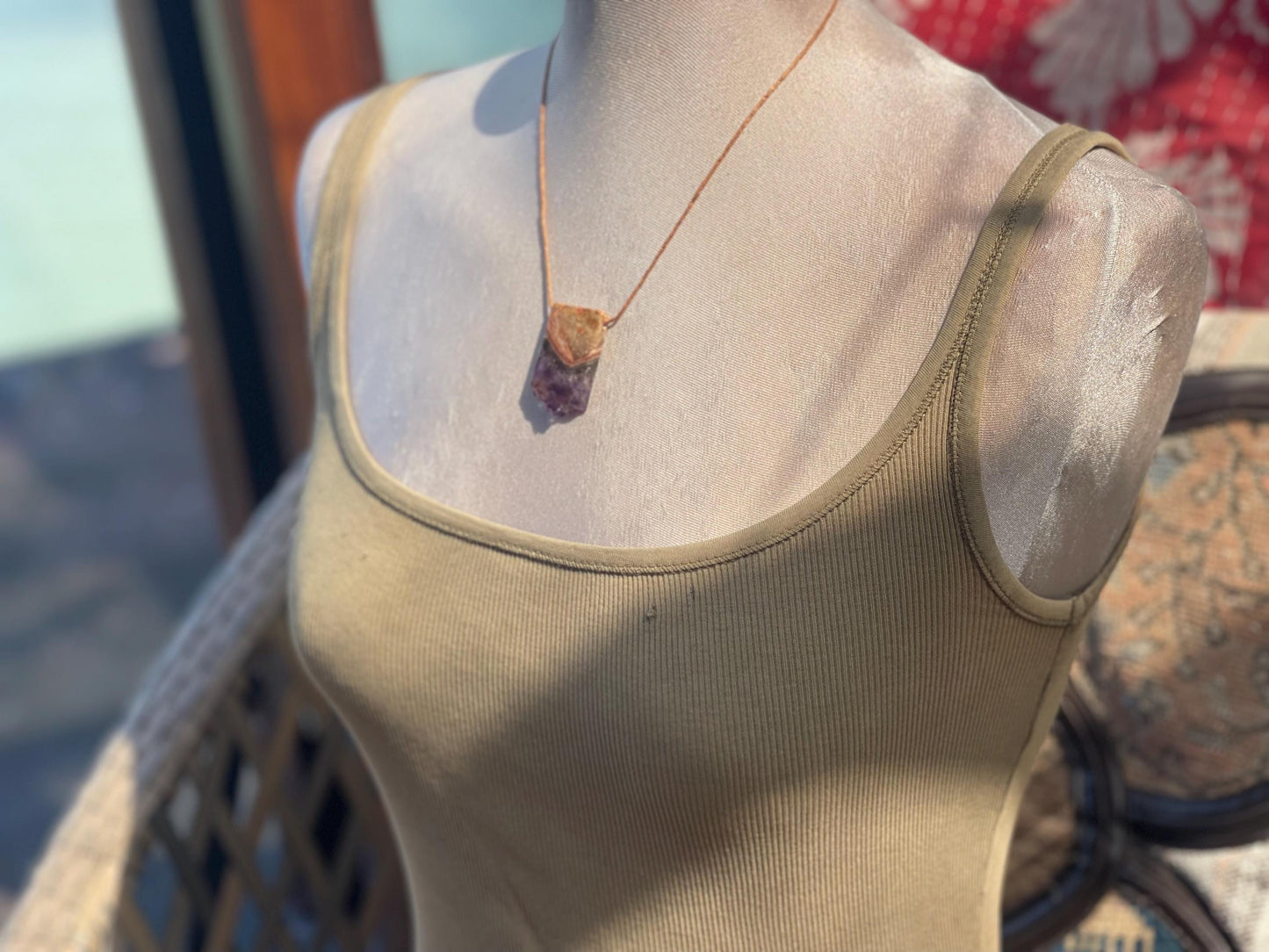 Amethyst pendant, amethyst necklace, amethyst jewellery, gift for him, boho handmade necklace,  romantic gift for her, ethical jewellery