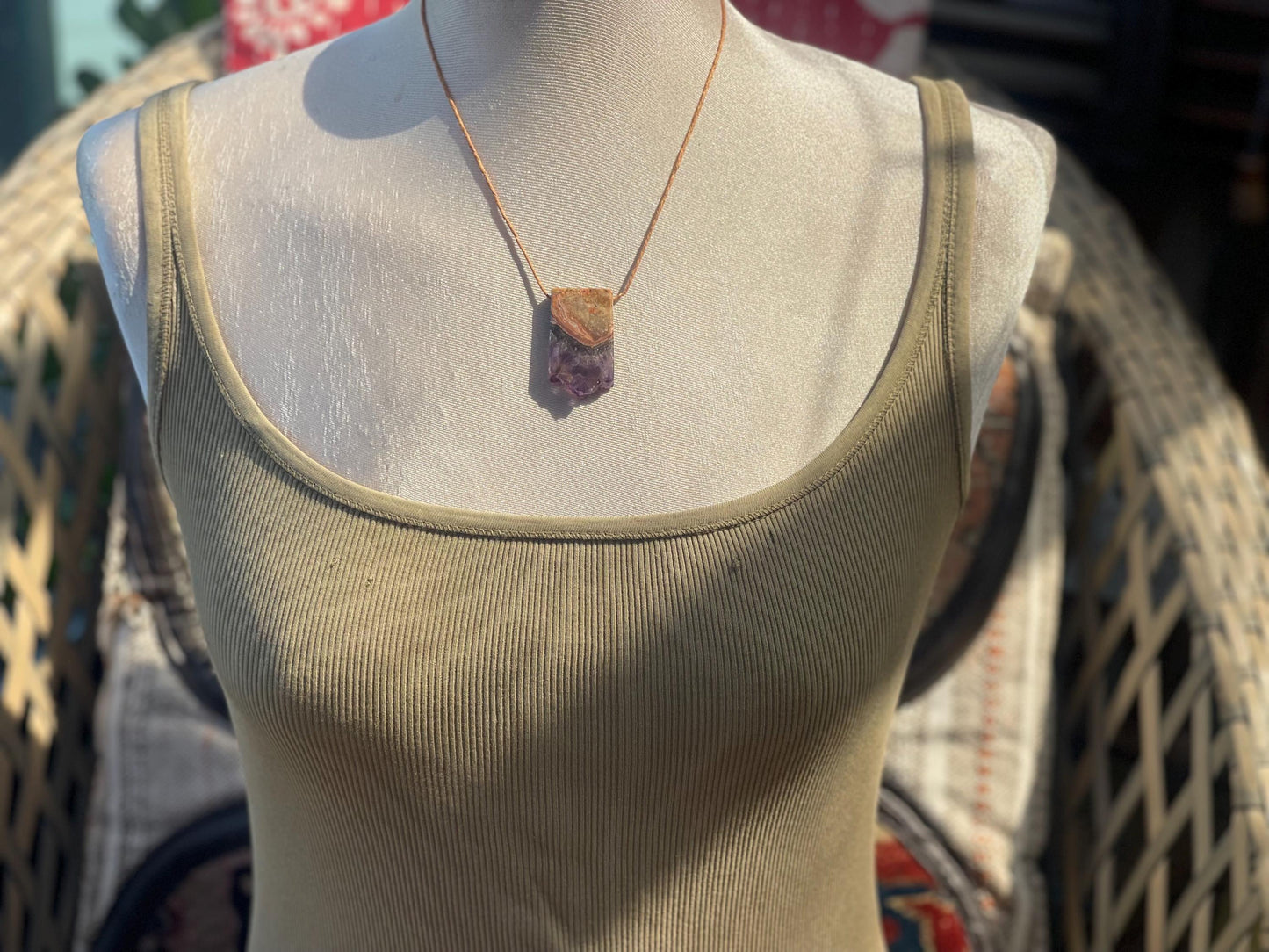 Amethyst pendant, amethyst necklace, amethyst jewellery, gift for him, boho handmade necklace,  romantic gift for her, ethical jewellery