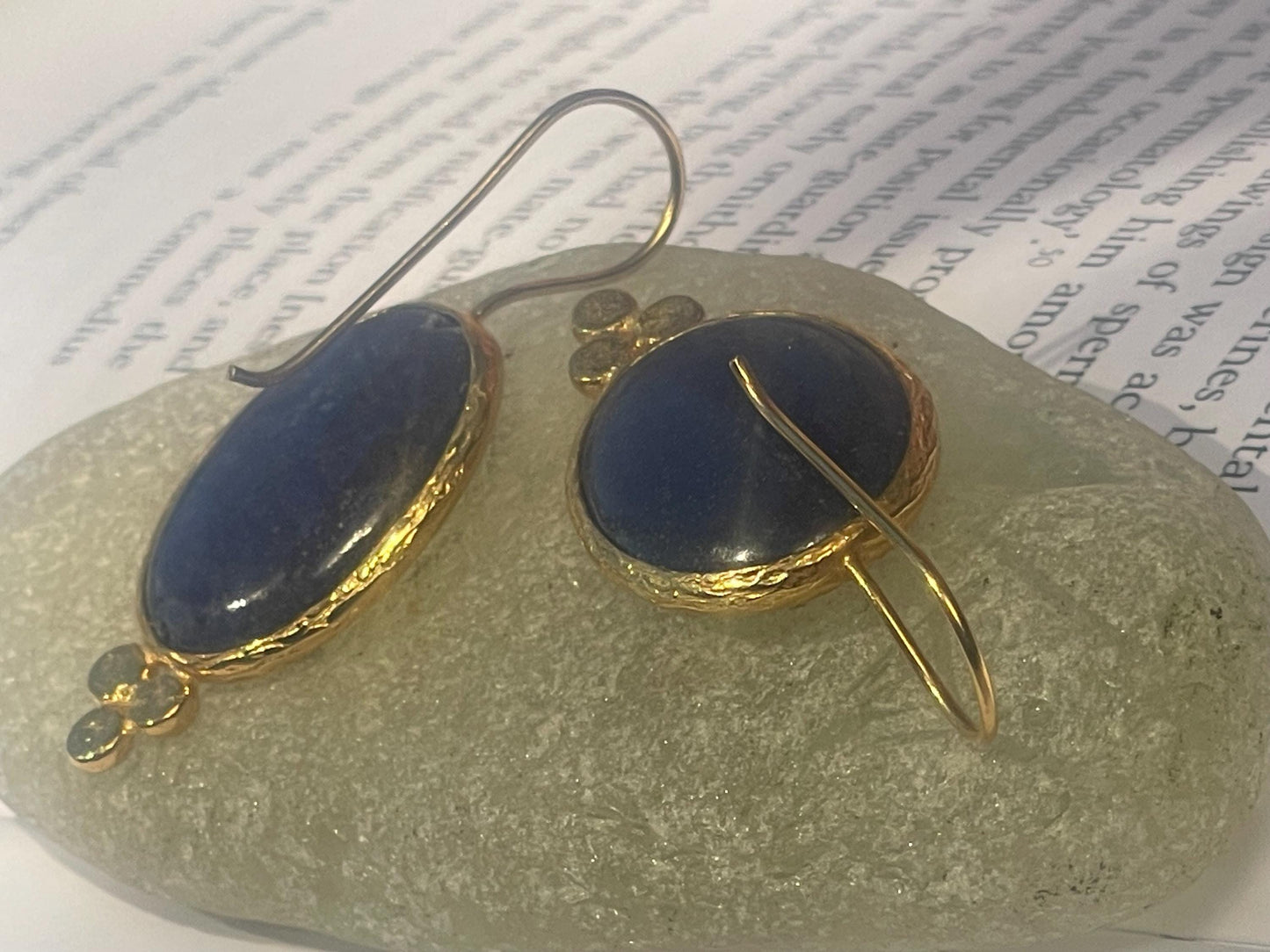Vintage earrings, eco friendly earrings, ethical jewellery, lapis earrings, lapis jewellery. Retro earrings, boho earrings, gift for her