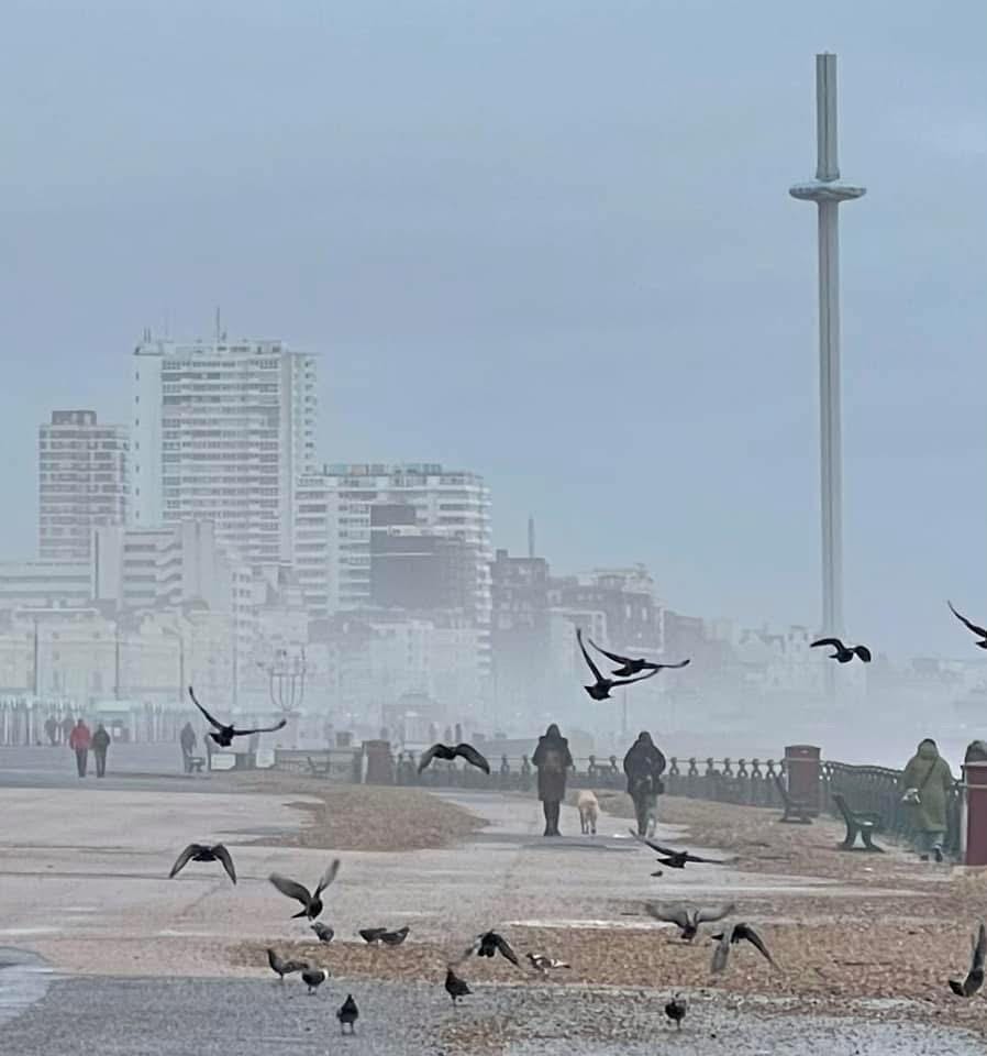Brighton and hove prom. Handmade card, recycled card, seaside card, beach card, birthday card, eco friendly cards, eco card, recycled card
