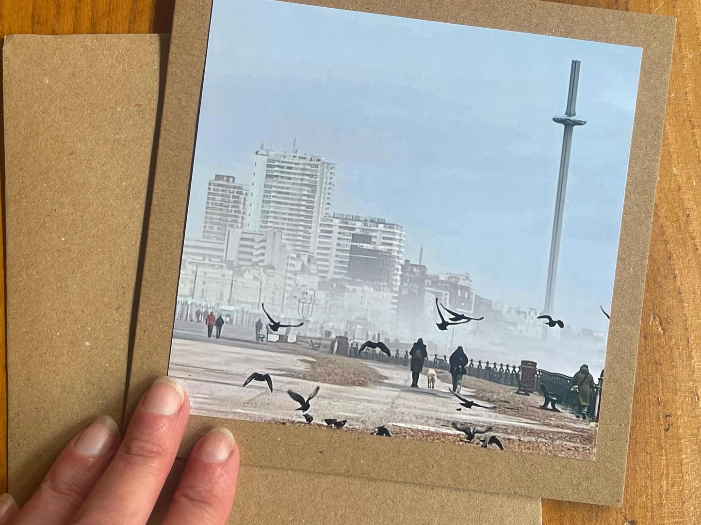 Brighton and hove prom. Handmade card, recycled card, seaside card, beach card, birthday card, eco friendly cards, eco card, recycled card