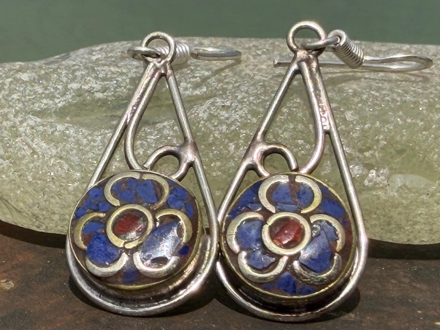 Forget me not earrings, flower earrings, boho gift for her, remembrance gift, boho earrings, gardeners gift, boho earrings. Floral earrings
