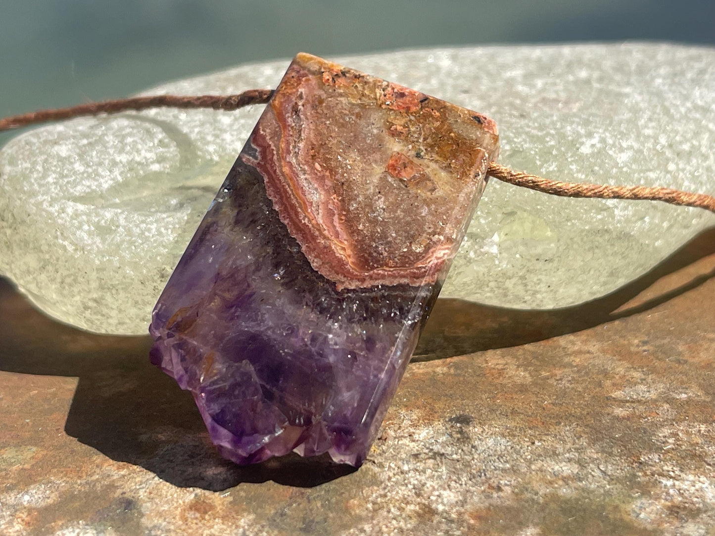 Amethyst pendant, amethyst necklace, amethyst jewellery, gift for him, boho handmade necklace,  romantic gift for her, ethical jewellery