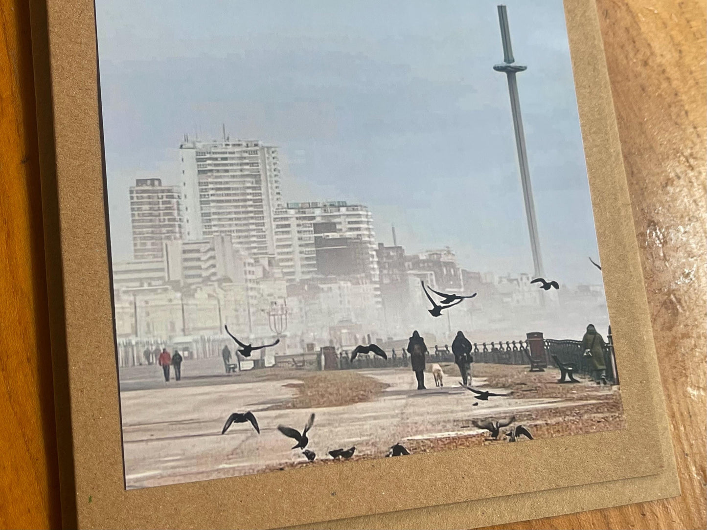 Brighton and hove prom. Handmade card, recycled card, seaside card, beach card, birthday card, eco friendly cards, eco card, recycled card
