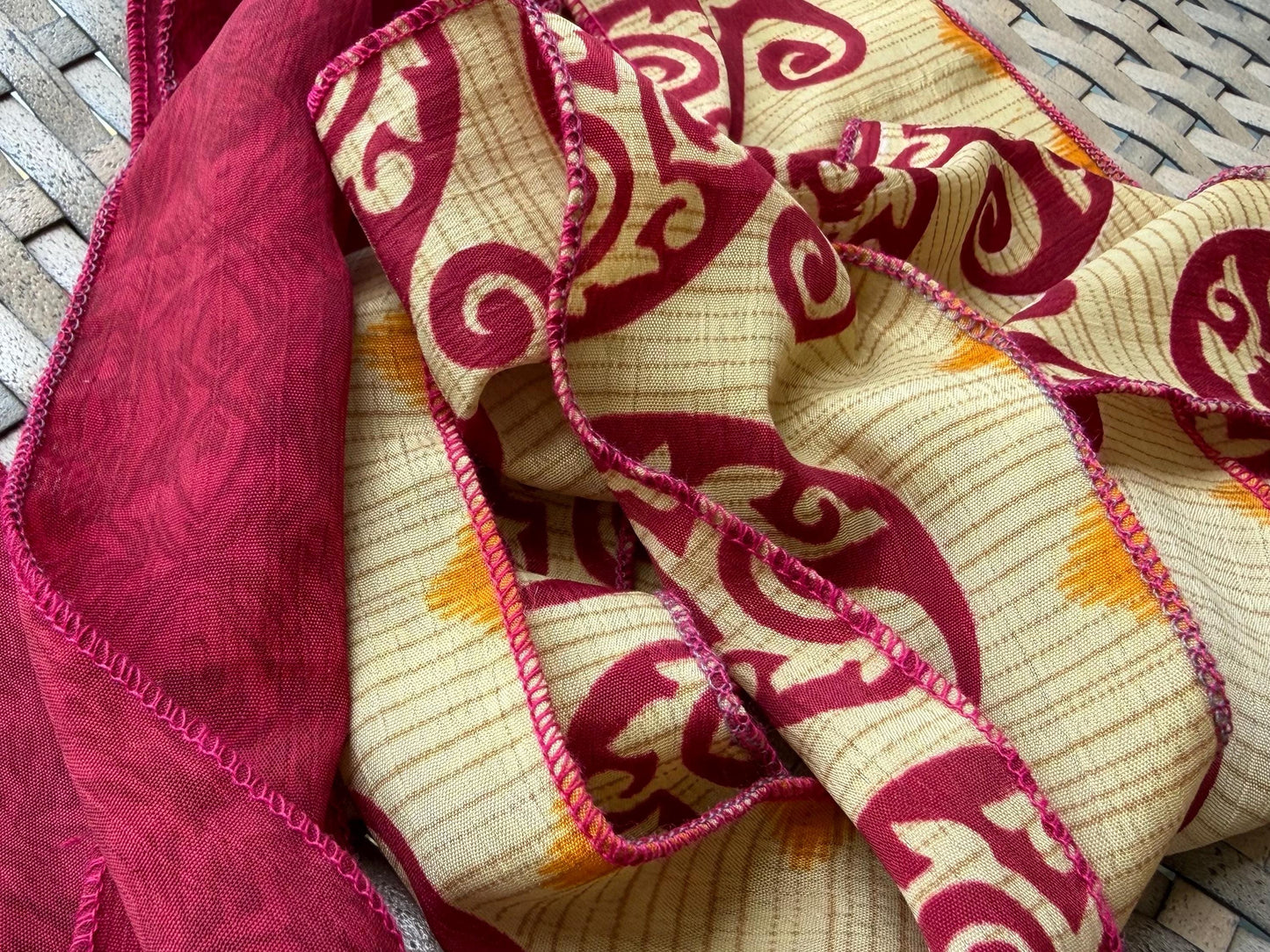 SALE Recycled head scarves, wrist bands, head band, wrist wrap, recycled hair wraps, eco friendly gift for her, BOHO hair scarf, neck scarf