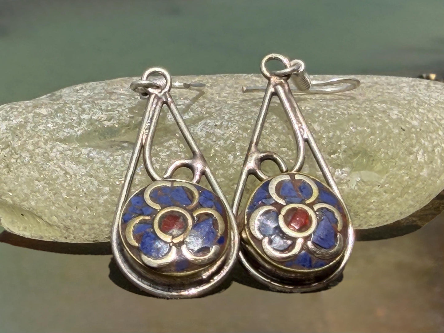 Forget me not earrings, flower earrings, boho gift for her, remembrance gift, boho earrings, gardeners gift, boho earrings. Floral earrings
