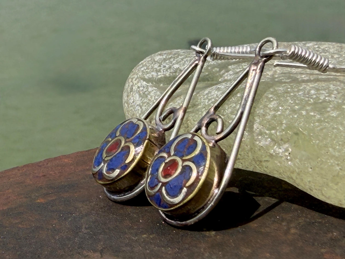 Forget me not earrings, flower earrings, boho gift for her, remembrance gift, boho earrings, gardeners gift, boho earrings. Floral earrings