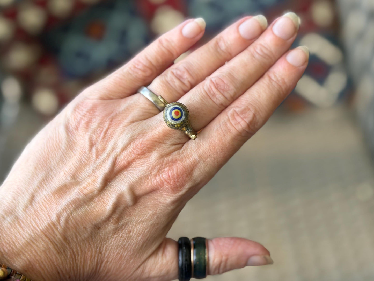 Fabulous vintage tea pot ring, large red ring, boho vintage jewellery, ethical jewellery, gypsy ring. Gypsy jewellery, statement jewellery