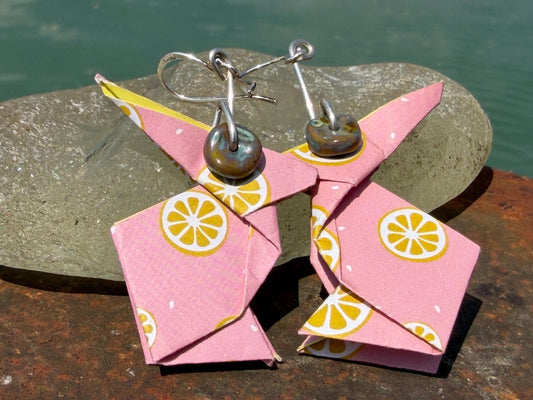 Rabbit origami earrings on recycled sterling silver. Eco friendly jewellery. Rabbit earrings. Handmade rabbit jewellery. Rabbits on silver