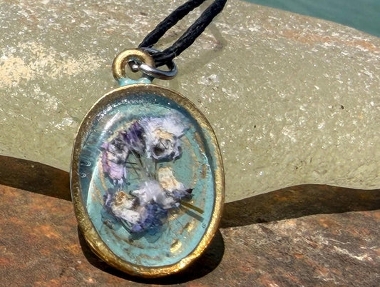 Forget me not necklace. Flower necklace, flower pendant, handmade jewellery, unique necklace, unique jewellery, boho necklace, gift for her