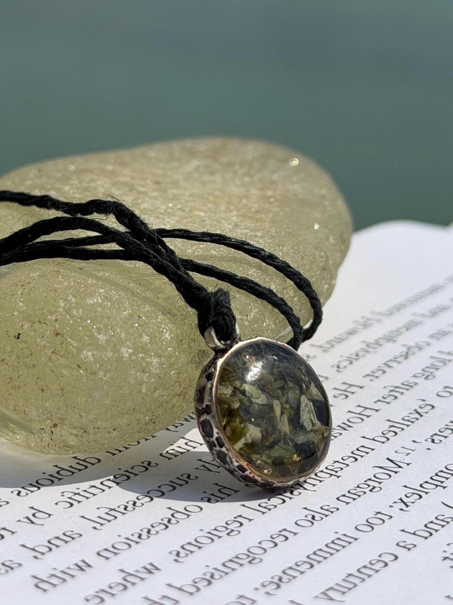 Seaweed necklace, gift for ocean lover, unique pendant, handmade necklace, boho necklace, gift for cook, unusual necklace, boho gift for her