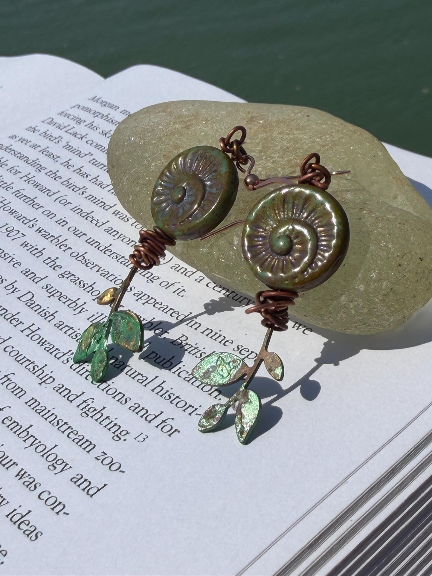 Tree of life earrings. Handmade patina earrings. Rustic earrings, unusual earrings, unusual earrings green earrings. Eco friendly jewellery.